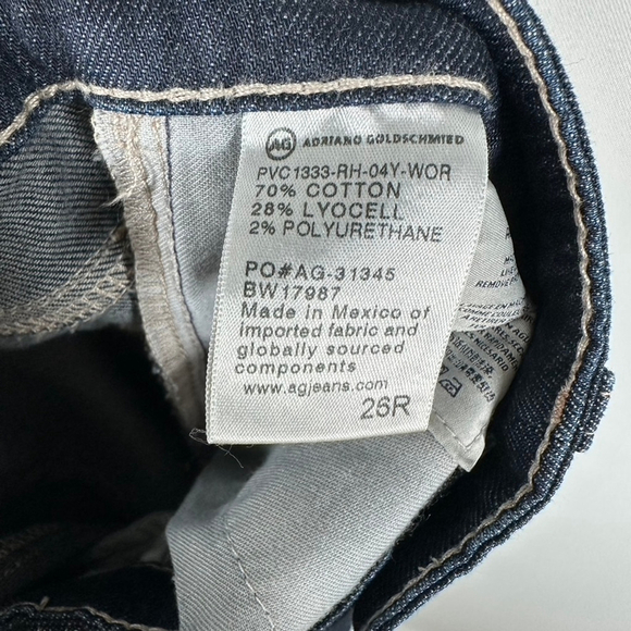 AG-ED Denim Adriano Goldschmied The Stilt Cigarette Roll Up Jeans Dark Size 26 R - Picture 10 of 10